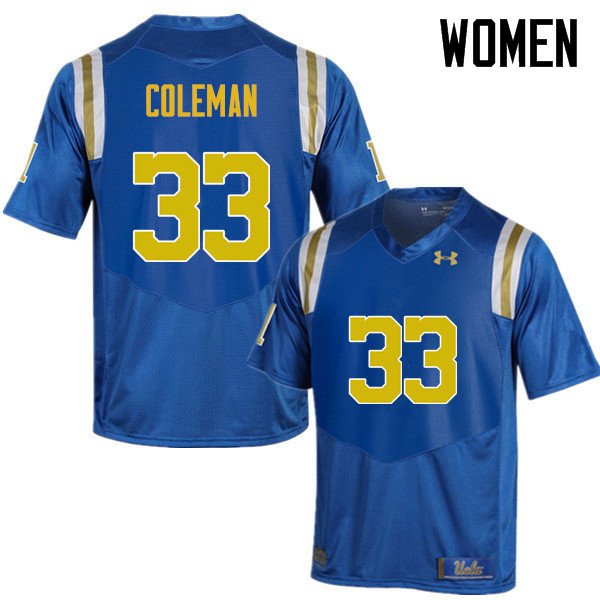 Women #33 Derrick Coleman UCLA Bruins Under Armour College Football Jerseys Sale-Blue